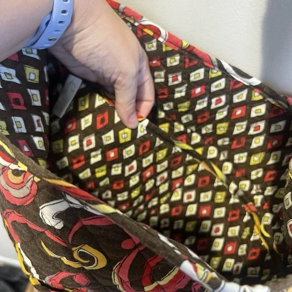 Messenger Bag in‎ Brown Fall Paisley Vera Bradley Zipper Pockets Crossbody - Picture 11 of 11